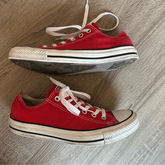 Converse Shoes Chuck Taylor All Star Low Top Canvas Sneakers Red Wo 8.5 Men 6.5 - Picture 8 of 10